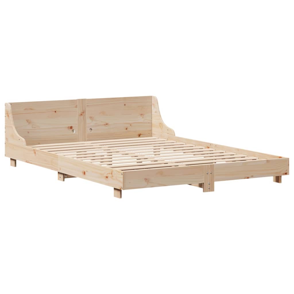 Cadre de lit sans matelas 140x190 cm bois de pin massif