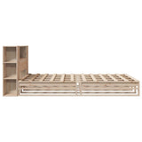 Lit bibliothèque sans matelas 140x200 cm bois massif