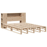 Lit bibliothèque sans matelas 140x190 cm bois massif