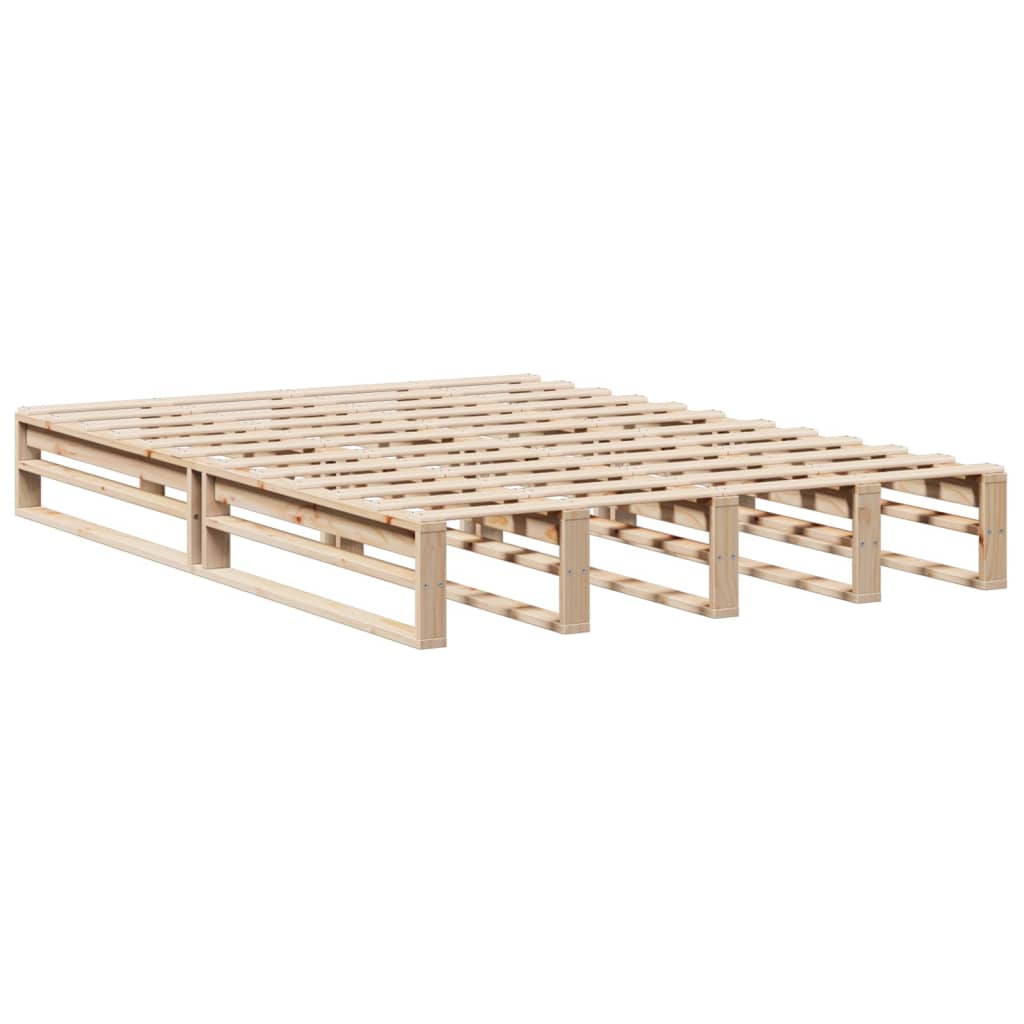 Lit bibliothèque sans matelas 140x190 cm bois massif