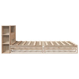 Lit bibliothèque sans matelas 140x190 cm bois massif