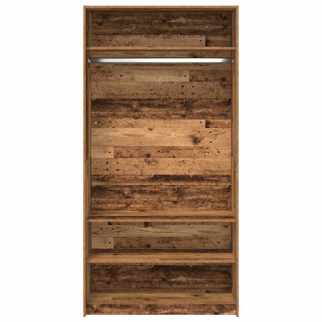 Wardrobe old wood 100x50x200 cm engineered wood