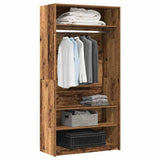 Wardrobe old wood 100x50x200 cm engineered wood