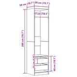 Kleiderschrank Altholz 50x50x200 cm Holzwerkstoff