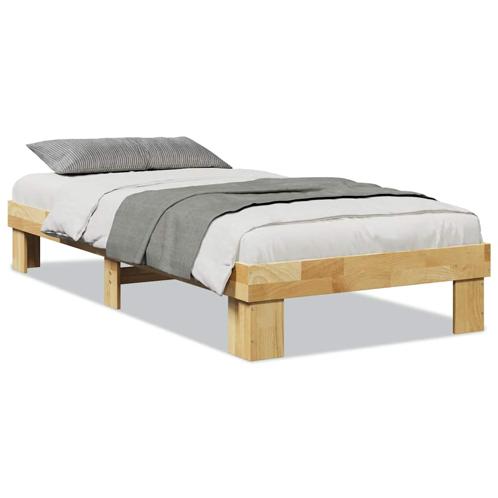 Cadre de lit sans matelas 90x200 cm bois massif de chêne