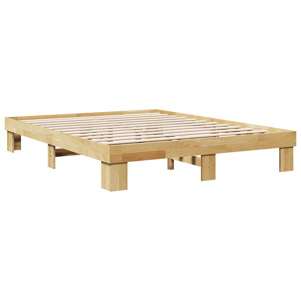 Cadre de lit sans matelas 140x200 cm bois massif de chêne