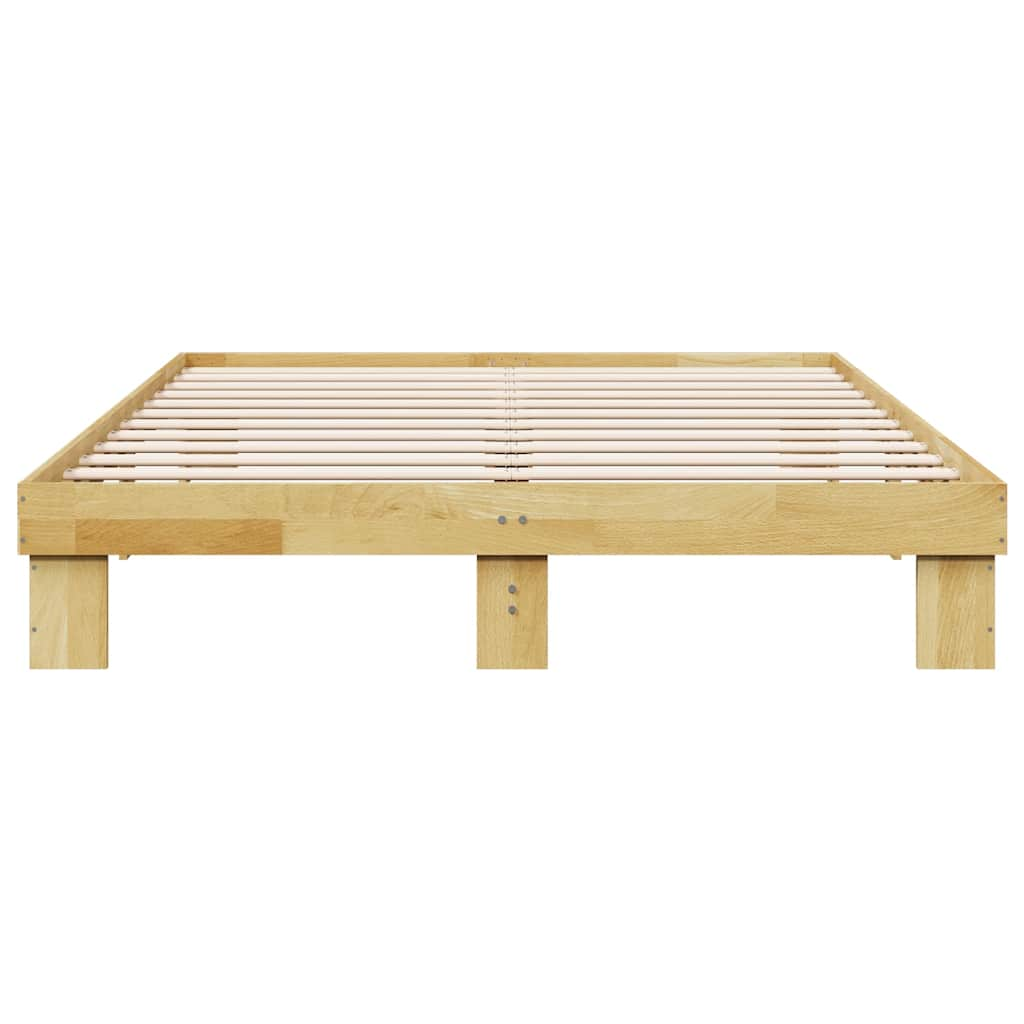 Cadre de lit sans matelas 140x200 cm bois massif de chêne