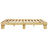 Cadre de lit sans matelas 140x200 cm bois massif de chêne