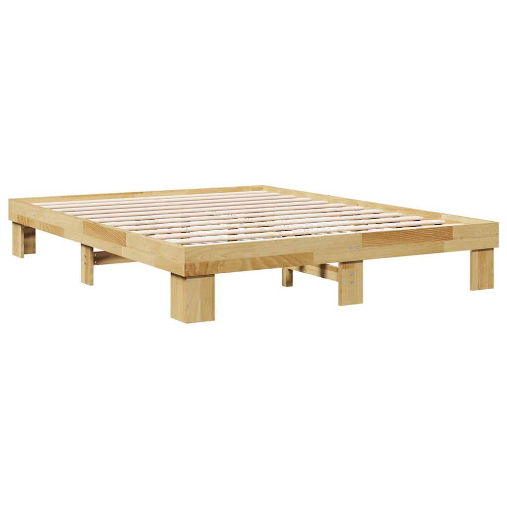 Cadre de lit sans matelas 140x200 cm bois massif de chêne