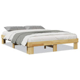 Bed frame without mattress 150x200 cm solid oak wood