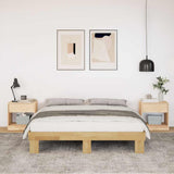 Bed frame without mattress 150x200 cm solid oak wood