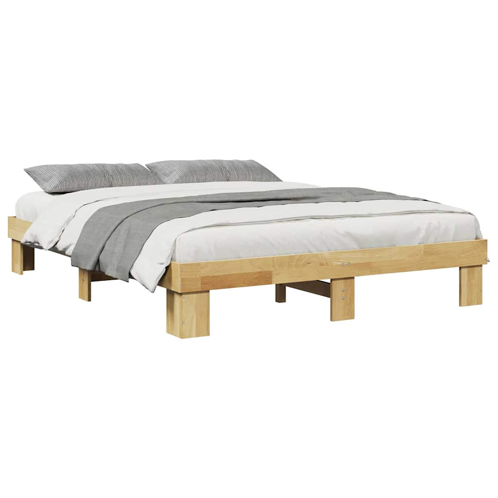 Bed frame without mattress 150x200 cm solid oak wood