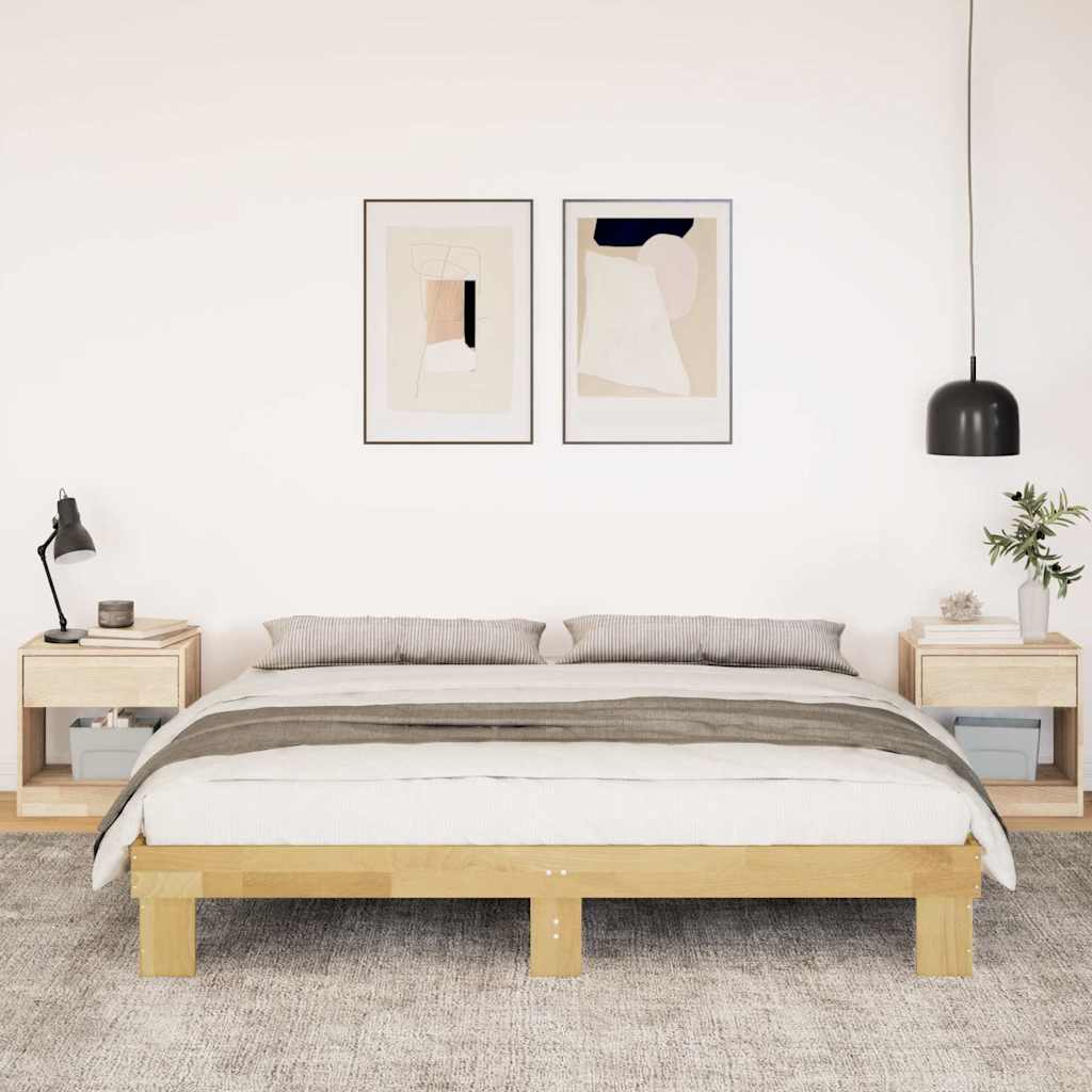 Bed frame without mattress 180x200 cm solid oak wood