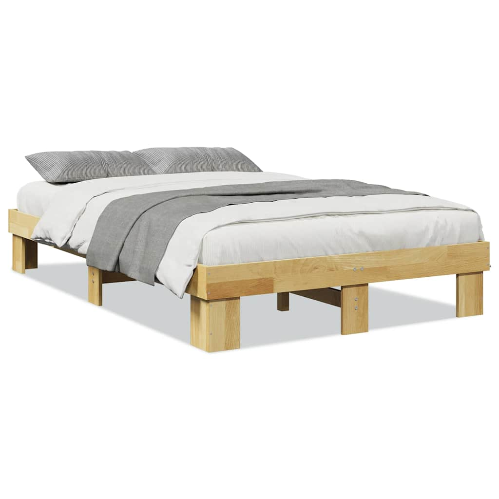 Cadre de lit sans matelas 120x190 cm bois massif de chêne