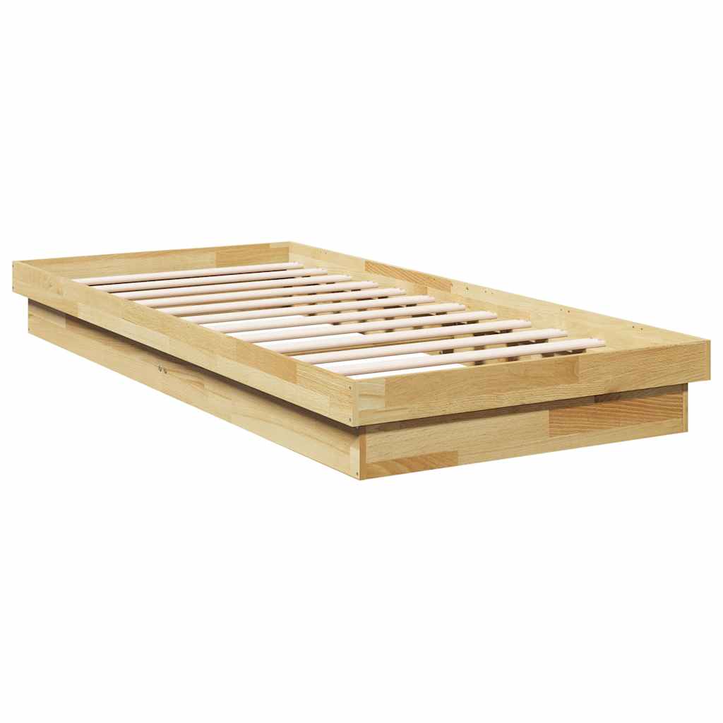 Cadre de lit sans matelas 100x200 cm bois massif de chêne