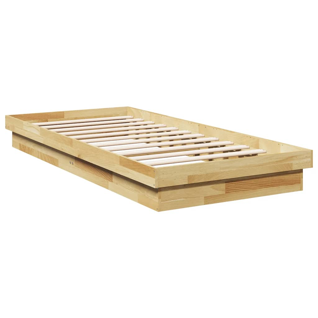 Cadre de lit sans matelas 90x190 cm bois massif de chêne