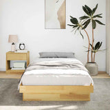 Cadre de lit sans matelas 75x190 cm bois massif de chêne