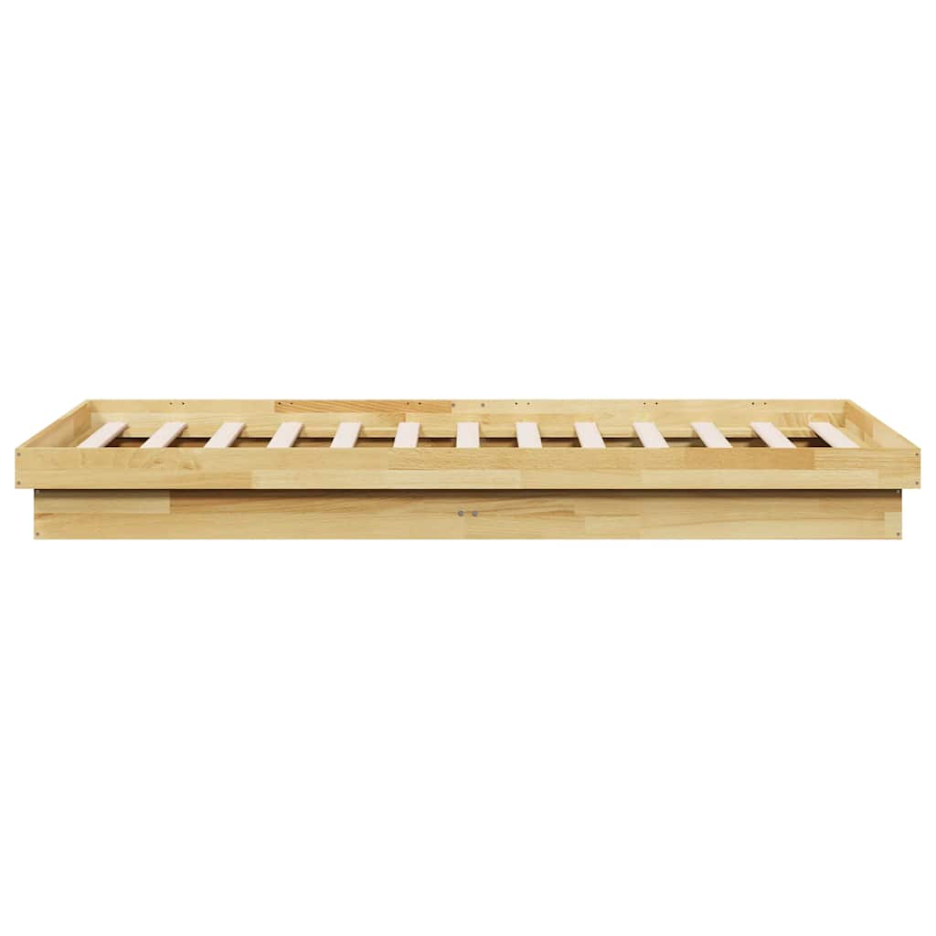 Cadre de lit sans matelas 75x190 cm bois massif de chêne