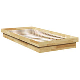 Cadre de lit sans matelas 75x190 cm bois massif de chêne