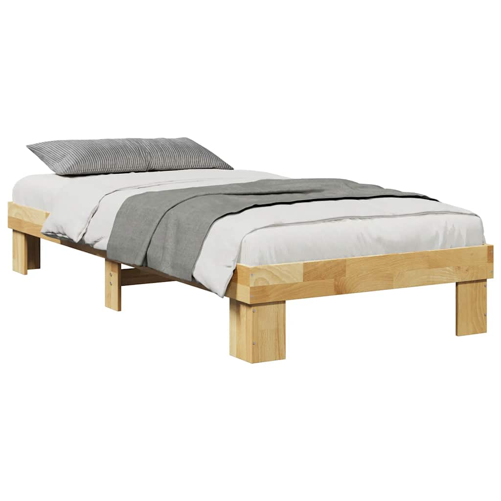 Cadre de lit sans matelas 80x200 cm bois massif de chêne