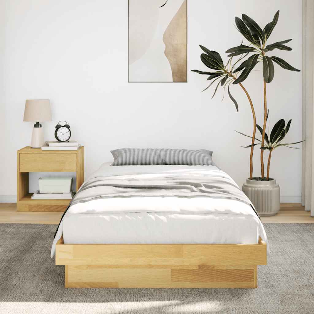 Cadre de lit sans matelas 80x200 cm bois massif de chêne