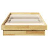 Cadre de lit sans matelas 80x200 cm bois massif de chêne