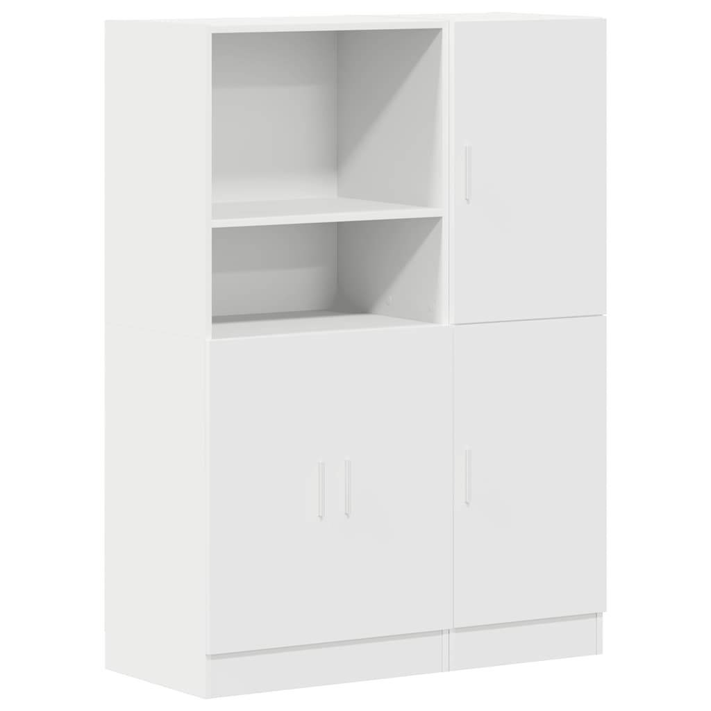 Ensemble d'armoires de cuisine 2 pcs blanc bois d'ingénierie