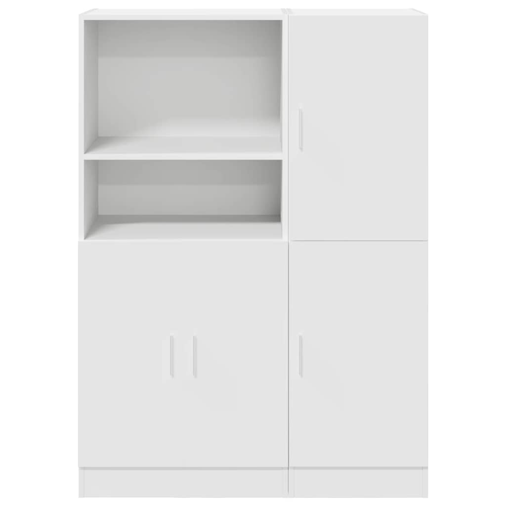 Ensemble d'armoires de cuisine 2 pcs blanc bois d'ingénierie