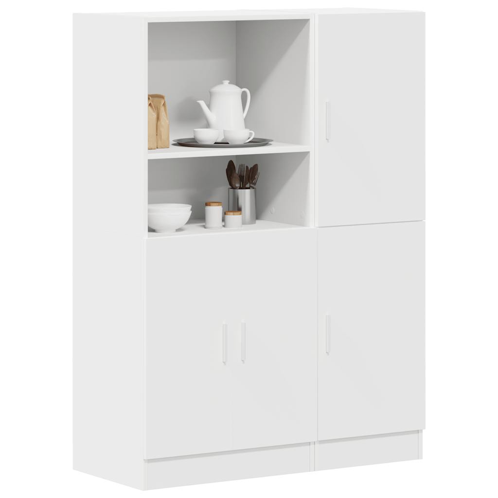 Ensemble d'armoires de cuisine 2 pcs blanc bois d'ingénierie