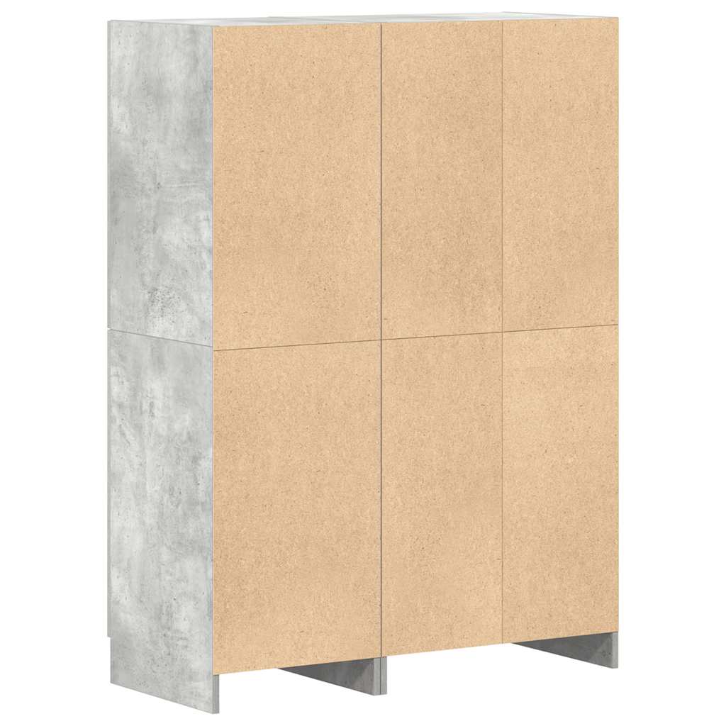 Ensemble d'armoires de cuisine 2 pcs gris béton bois ingénierie