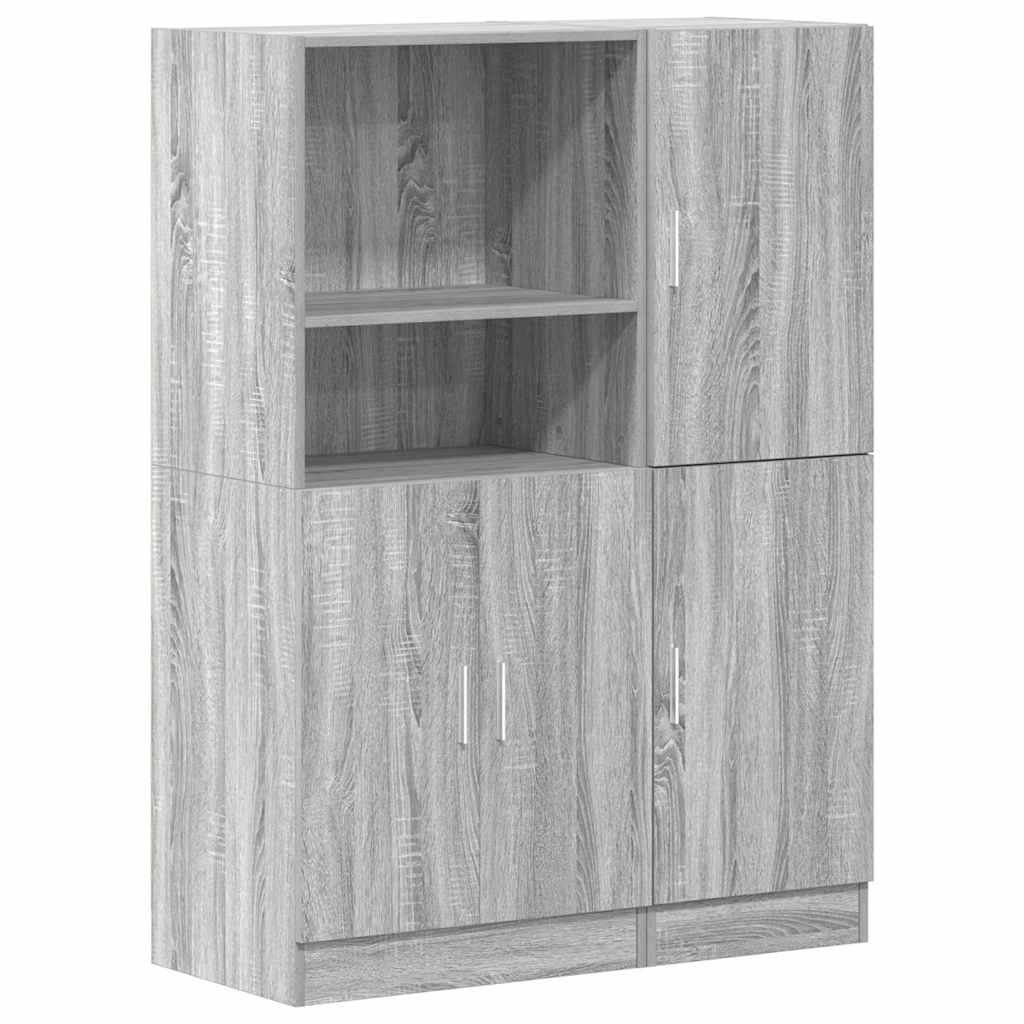 Ensemble d'armoires de cuisine 2pcs sonoma gris bois ingénierie