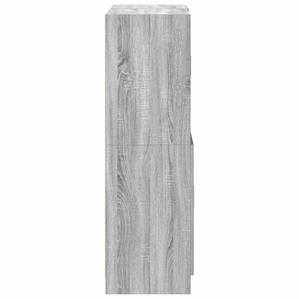 Ensemble d'armoires de cuisine 2pcs sonoma gris bois ingénierie