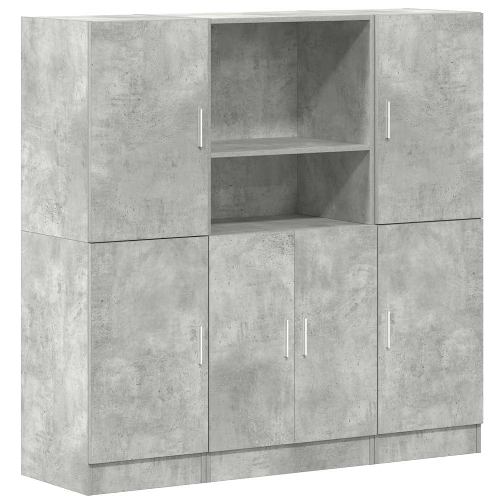 Ensemble d'armoires de cuisine 3 pcs gris béton