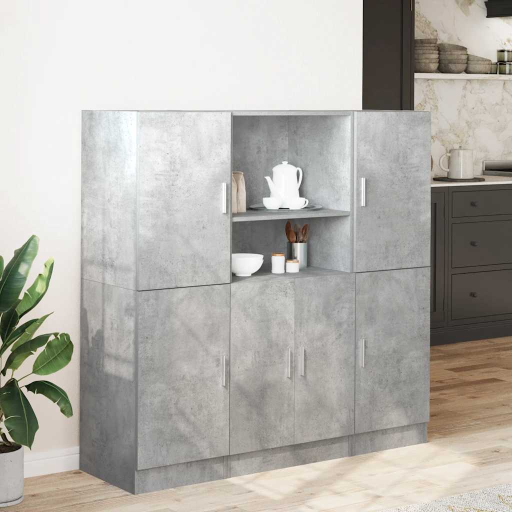 Ensemble d'armoires de cuisine 3 pcs gris béton