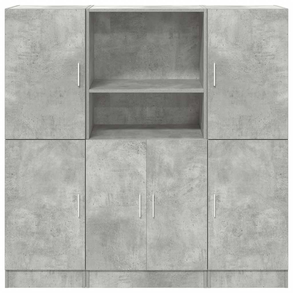 Ensemble d'armoires de cuisine 3 pcs gris béton