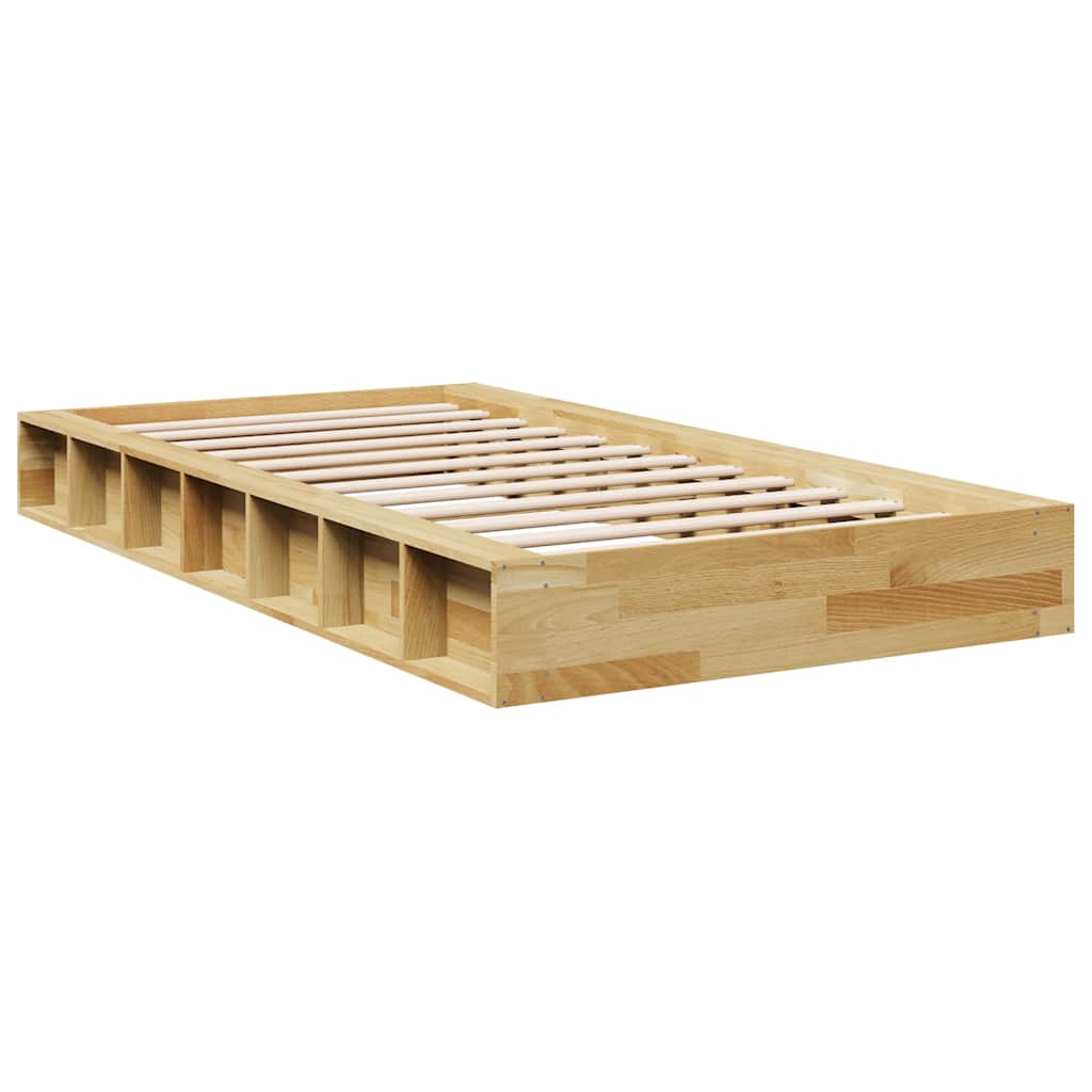 Cadre de lit sans matelas 90x200 cm bois massif de chêne