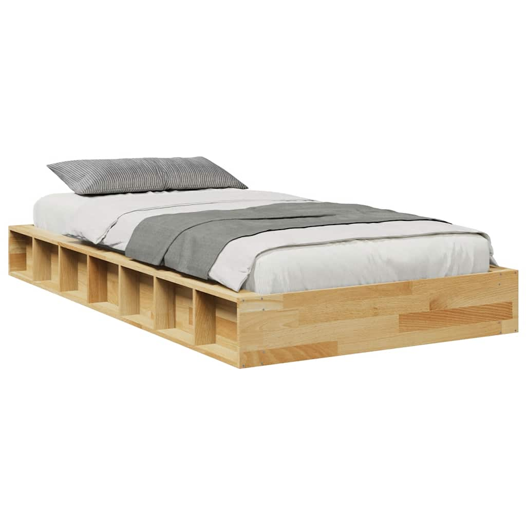 Cadre de lit sans matelas 90x200 cm bois massif de chêne