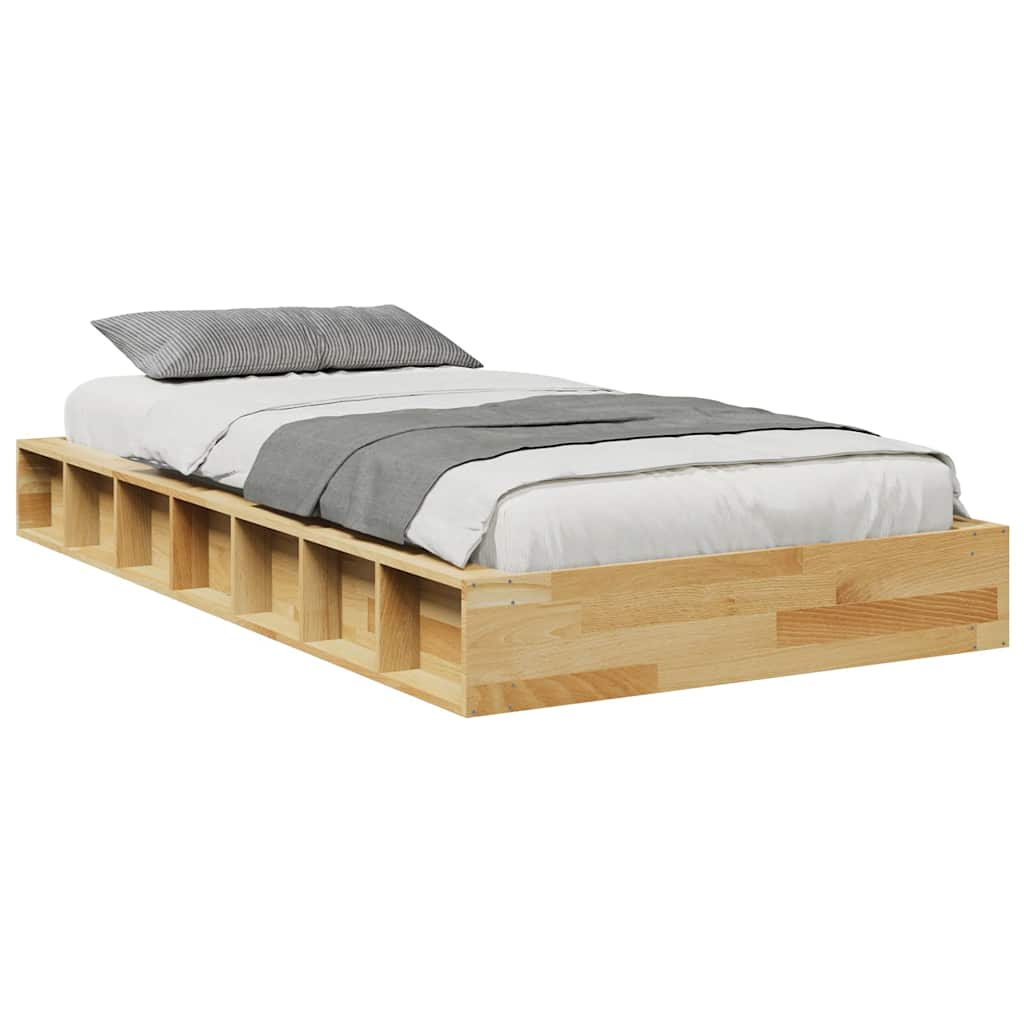 Cadre de lit sans matelas 100x200 cm bois massif de chêne