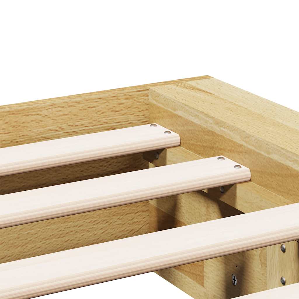 Cadre de lit sans matelas 100x200 cm bois massif de chêne