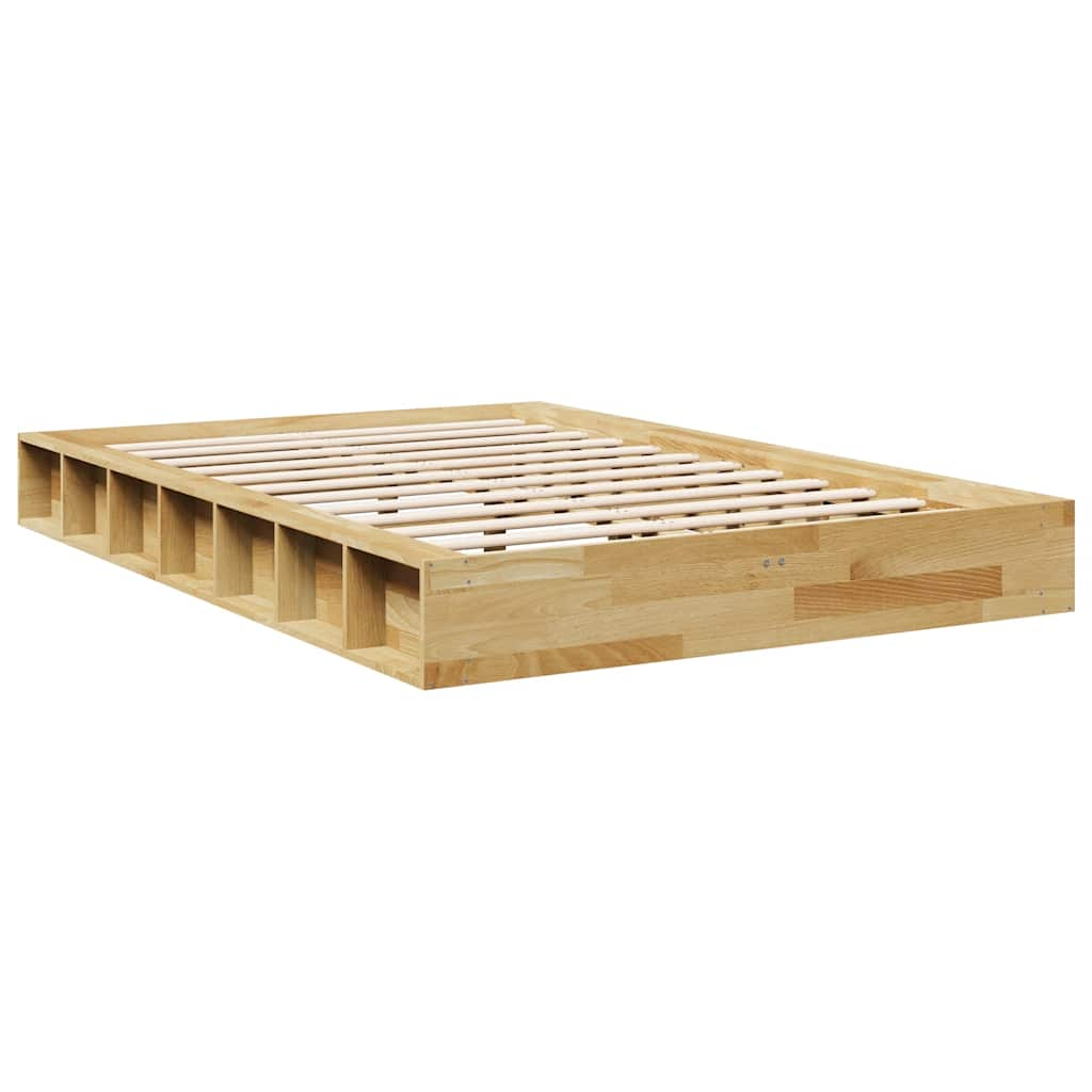 Cadre de lit sans matelas 120x200 cm bois massif de chêne