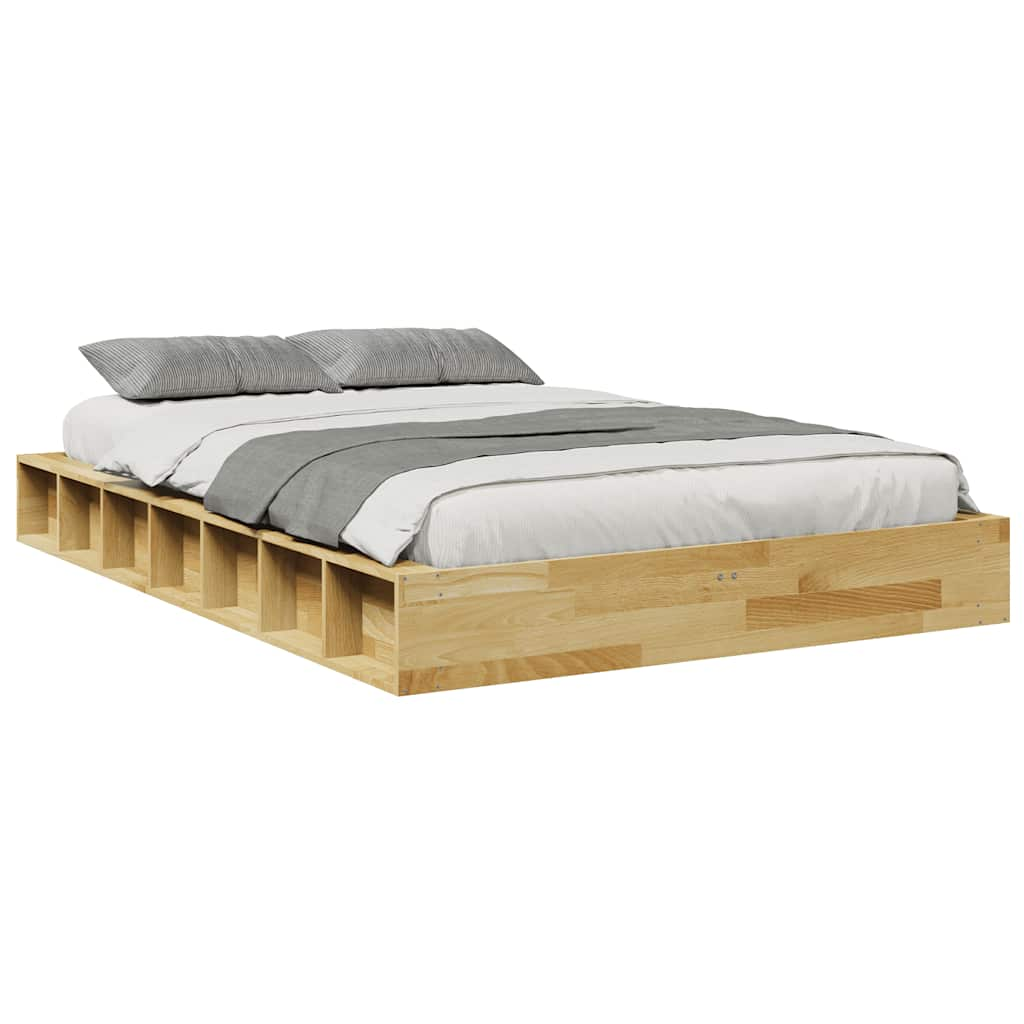 Cadre de lit sans matelas 120x200 cm bois massif de chêne