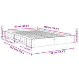 Cadre de lit sans matelas 120x200 cm bois massif de chêne