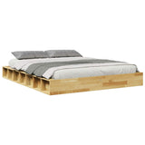 Cadre de lit sans matelas 140x200 cm bois massif de chêne