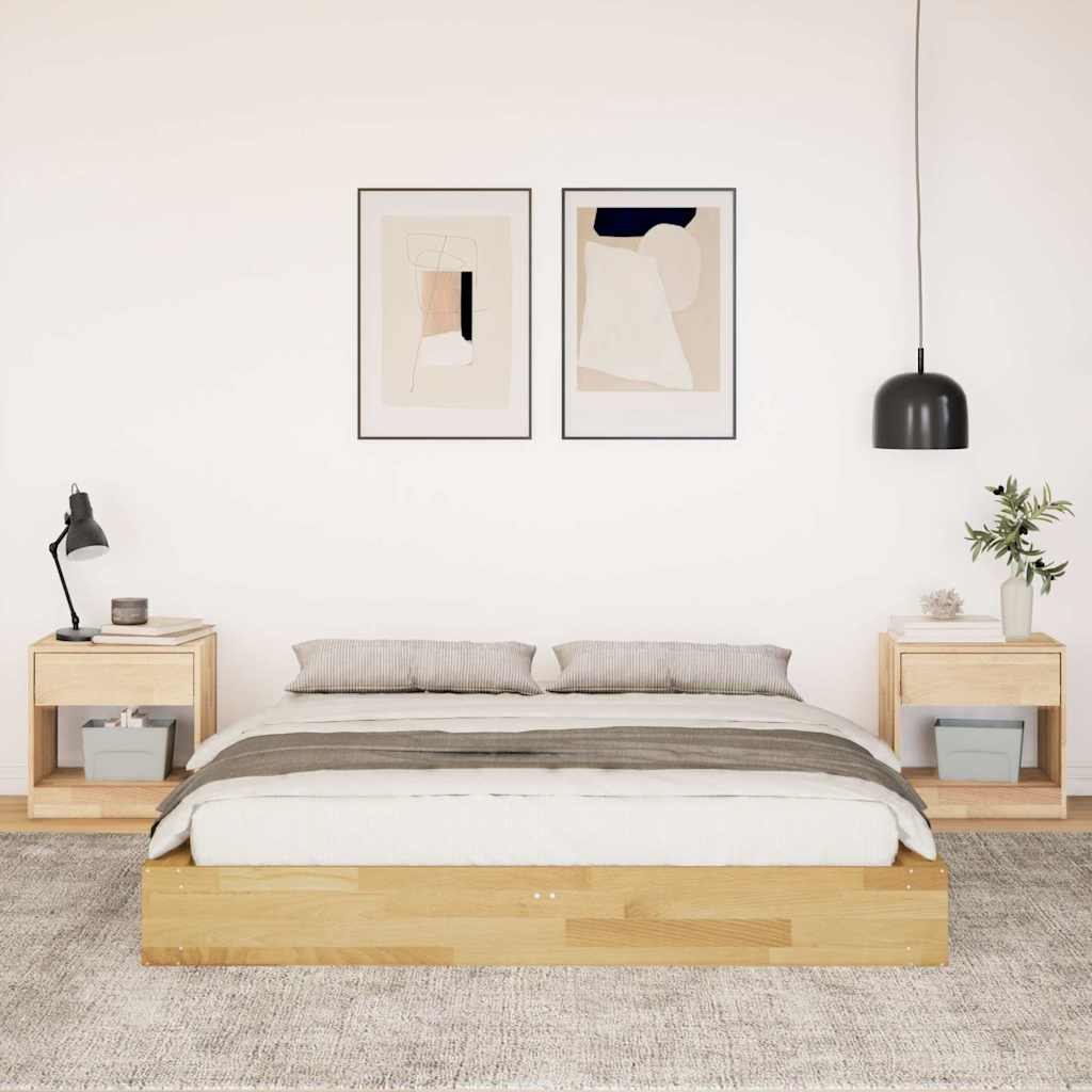 Bed frame without mattress 150x200 cm solid oak wood