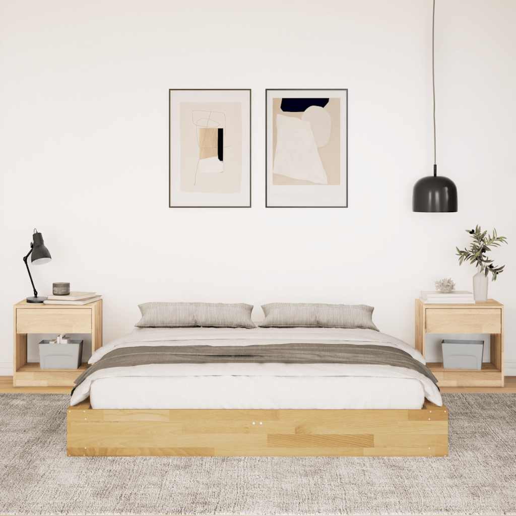 Bed frame without mattress 160x200 cm solid oak wood