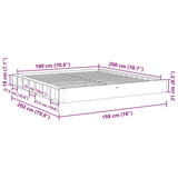 Cadre de lit sans matelas 180x200 cm bois massif de chêne