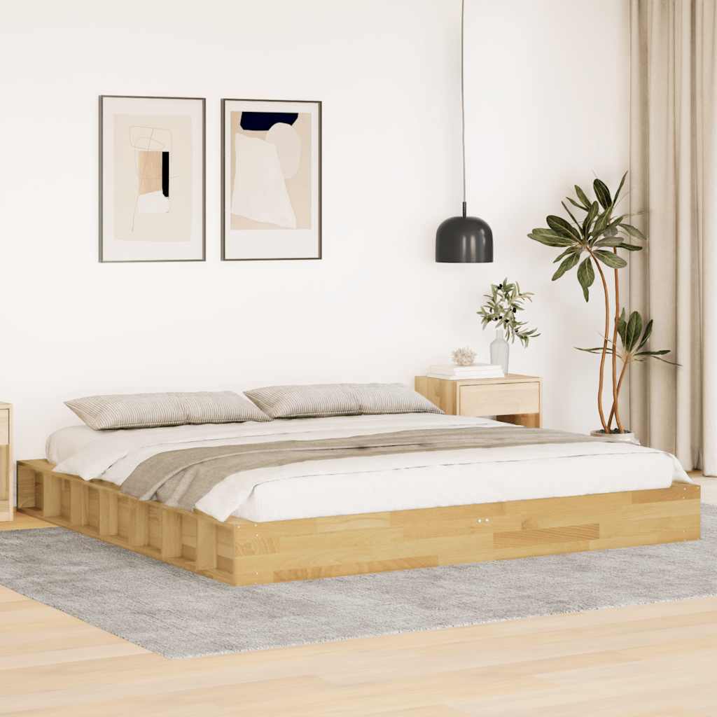 Bed frame without mattress 180x200 cm solid oak wood