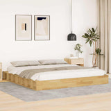 Cadre de lit sans matelas 180x200 cm bois massif de chêne