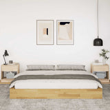 Cadre de lit sans matelas 200 x 200 cm en bois massif de chêne