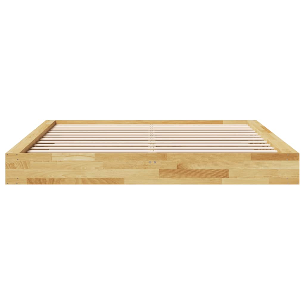 Cadre de lit sans matelas 200 x 200 cm en bois massif de chêne